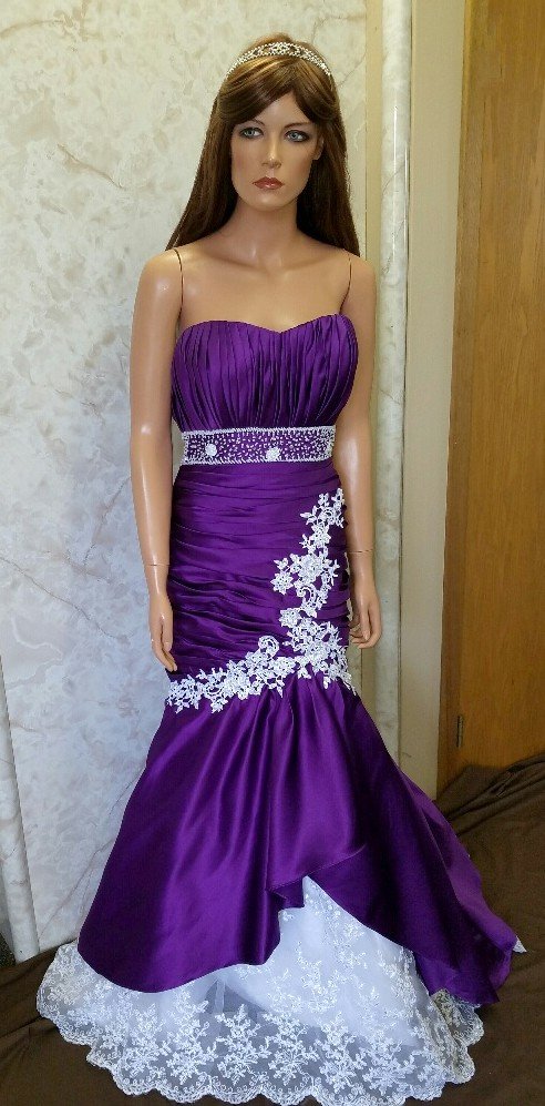 purple bridesmaid mermaid dresses